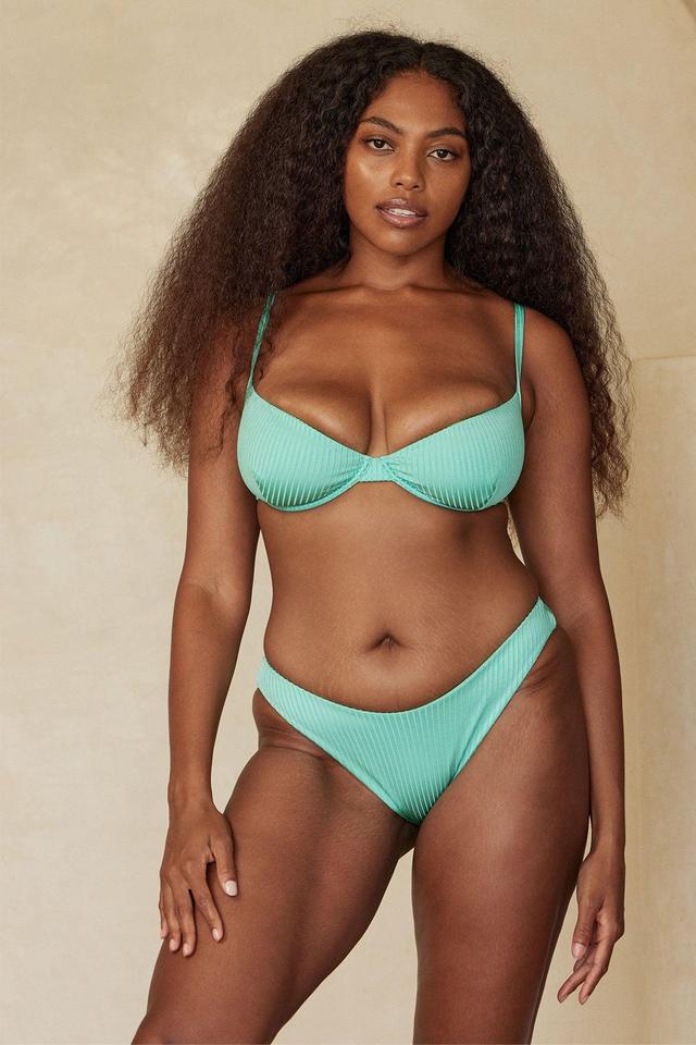 Capri Top - Turquoise Wide Rib Product Image