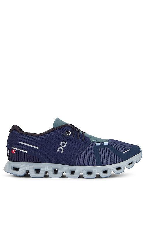 On Cloud 5 in Midnight | Navy - Navy. Size 7.5 (also in 10.5, 12, 12.5, 7, 8.5). Product Image