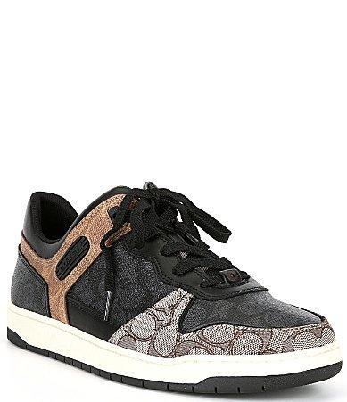 COACH Mens C201 Signature Coated Canvas Sneakers Product Image