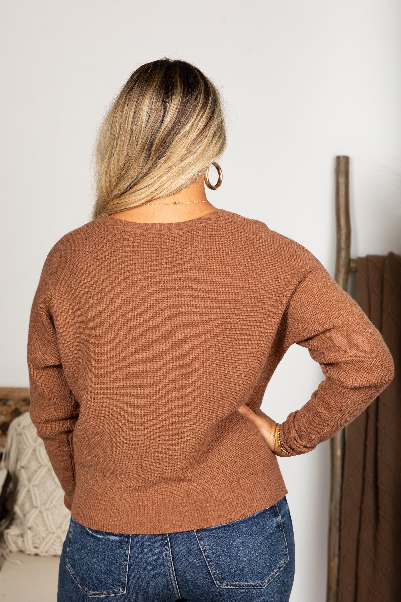 Soft Mini Waffle Texture Dolman Sleeve Sweater Product Image