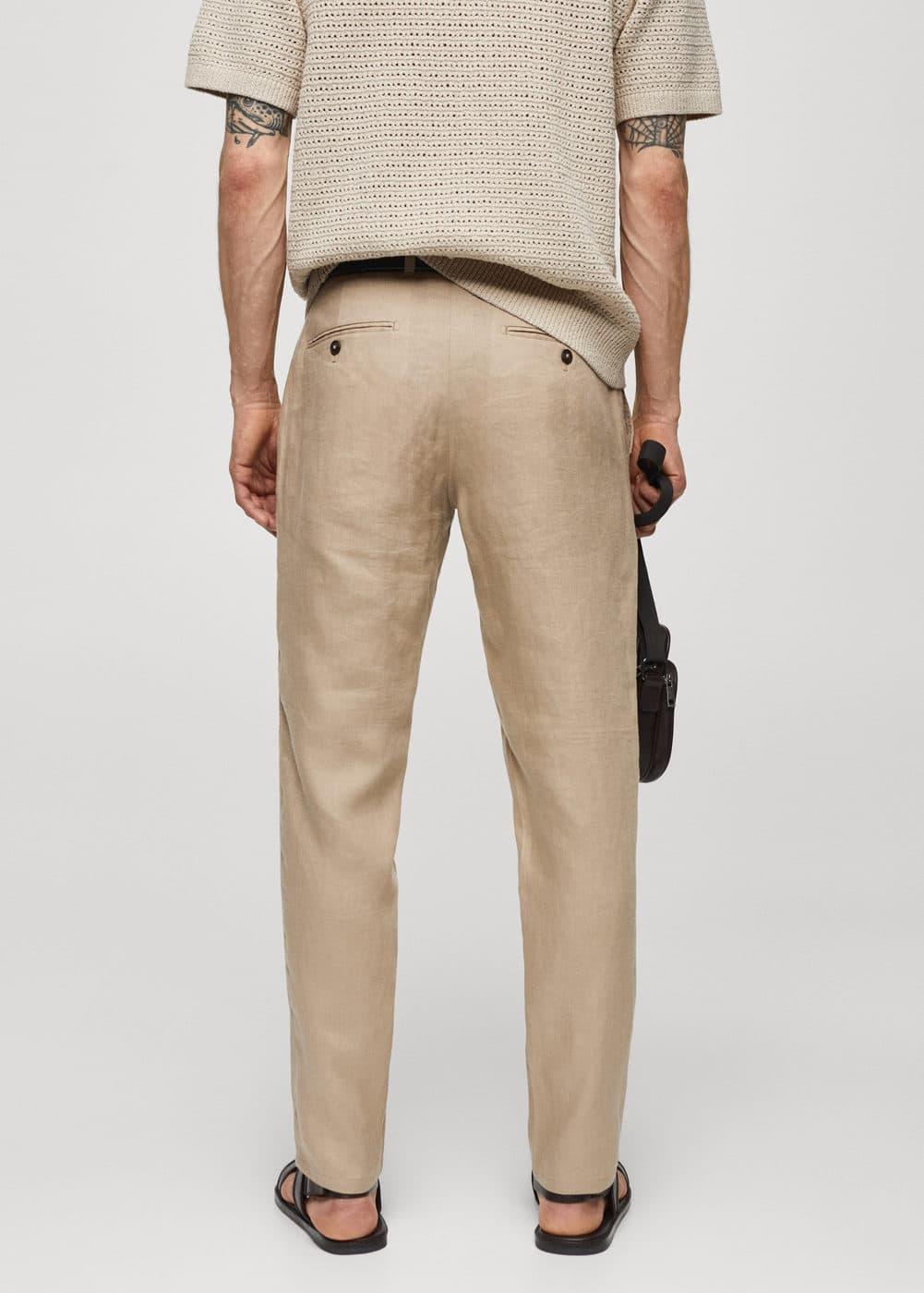 MANGO MAN - Slim-fit 100% linen pants beigeMen Product Image