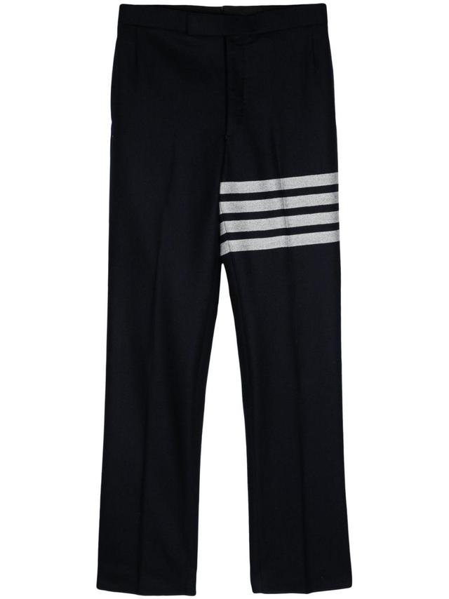 THOM BROWNE 4-bar Low-waist Tailored Trousers In Blue Product Image