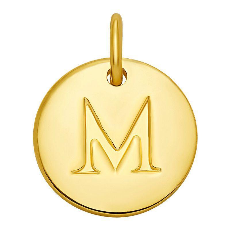 PRIMROSE 18k Gold Over Sterling Silver Letter Disc Charm, Womens, Gold Over Sterling D Product Image