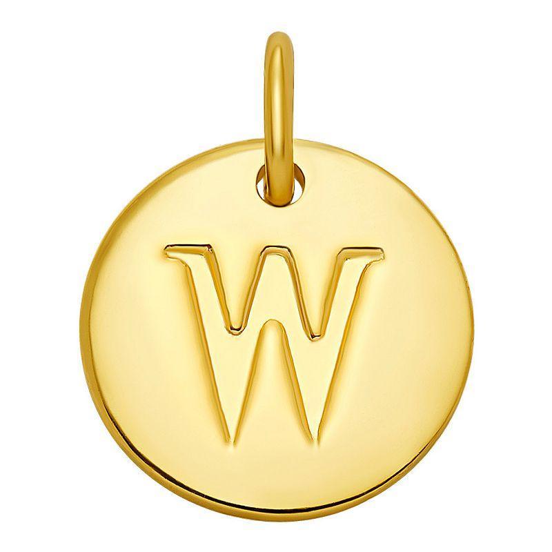 PRIMROSE 18k Gold Over Sterling Silver Letter Disc Charm, Womens, Gold Over Sterling D Product Image