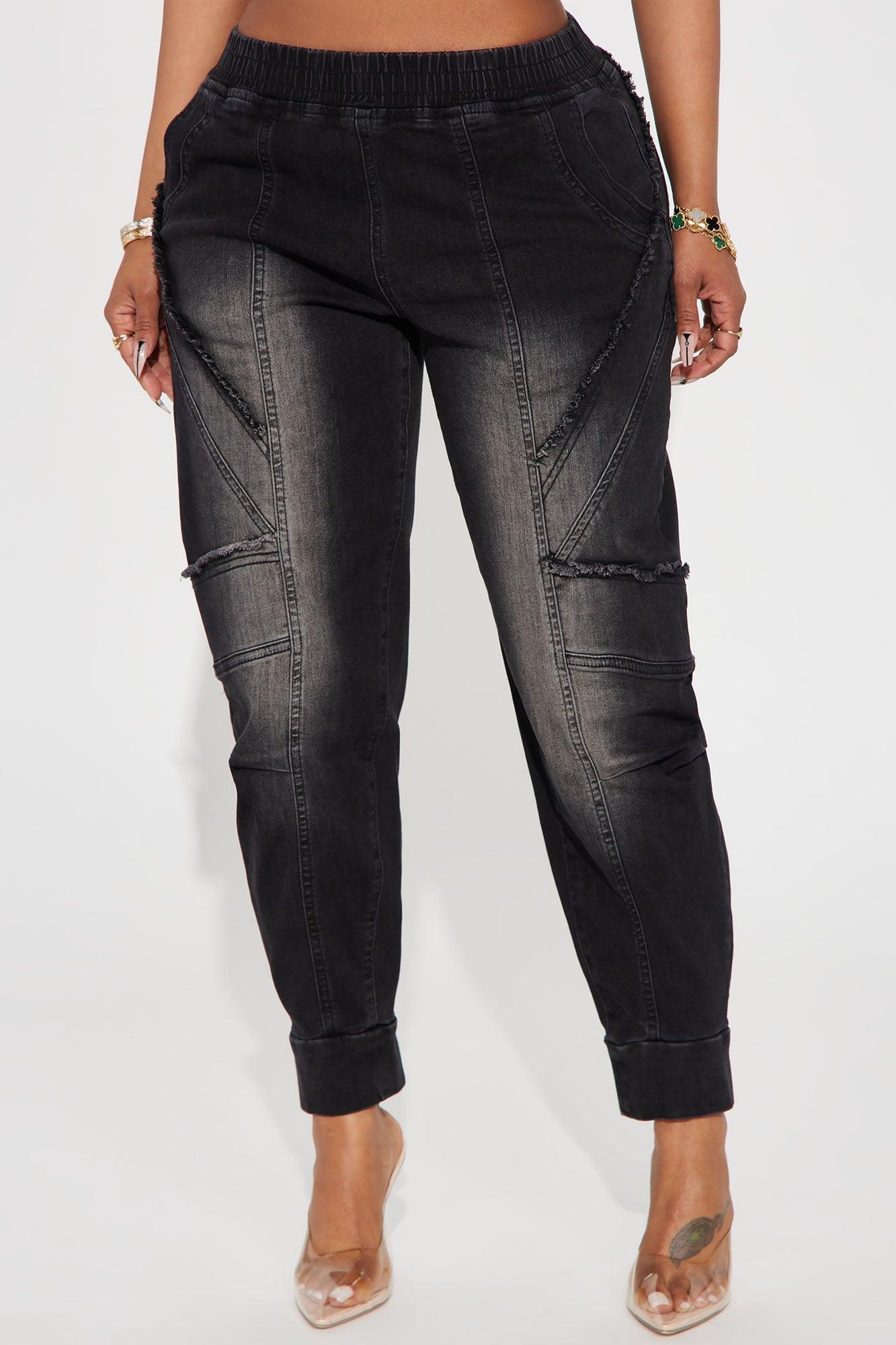 You Know Better Jogger Jeans - Black Wash Product Image