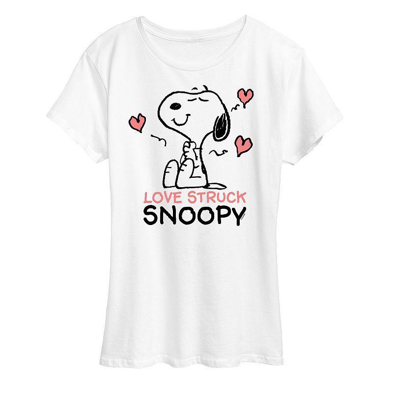 Womens Peanuts Love Struck Snoopy Graphic Tee Product Image