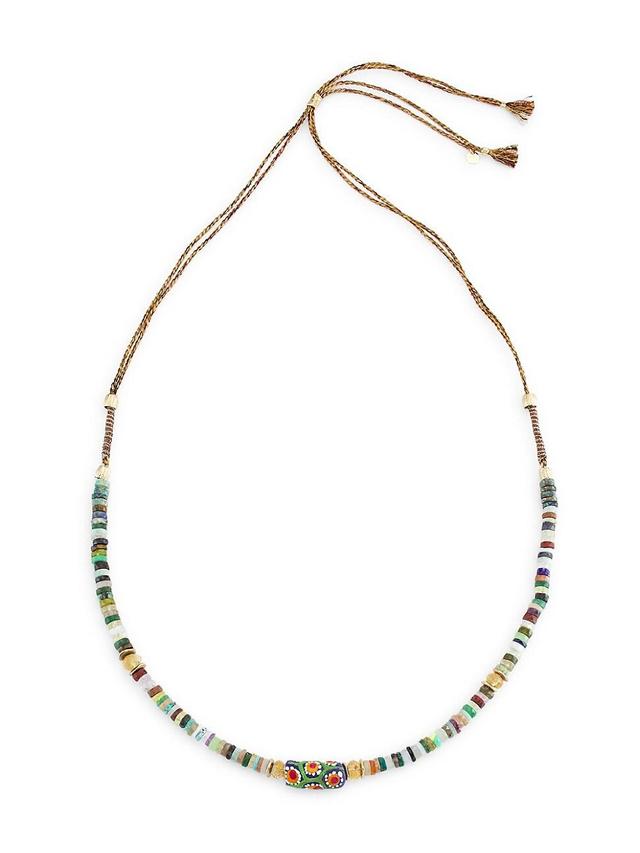 Womens Massai 24K-Gold-Plated & Mixed-Media Beaded Necklace Product Image