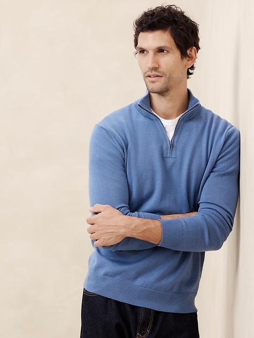 Merino Wool Quarter-Zip Sweater Product Image