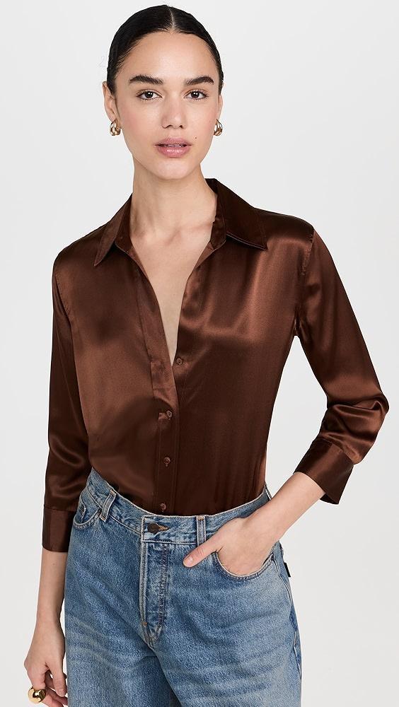 L'AGENCE Dani 3/4 Sleeve Blouse | Shopbop Product Image