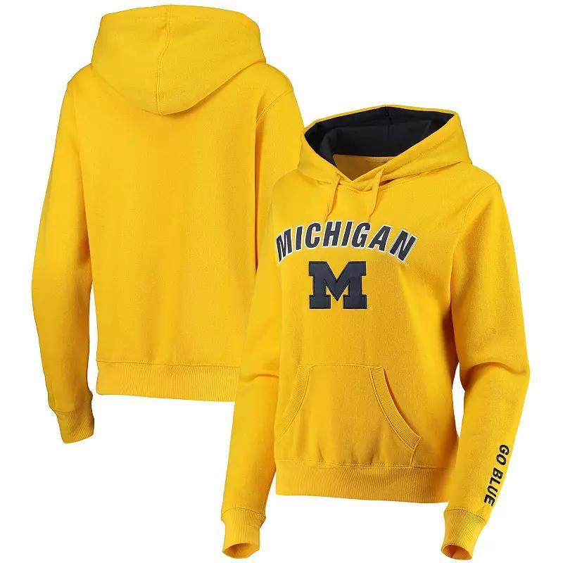 Womens Maize Michigan Wolverines Arch & Logo 1 Pullover Hoodie product image