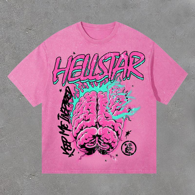 Acid Washed Men's Hellstar Mummy Pink Vintage Graphics T-Shirt Product Image