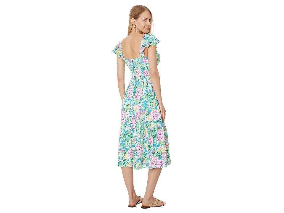 Lilly Pulitzer Bayleigh Flutter Sleeve Midi Grove Garden) Women's Dress Product Image