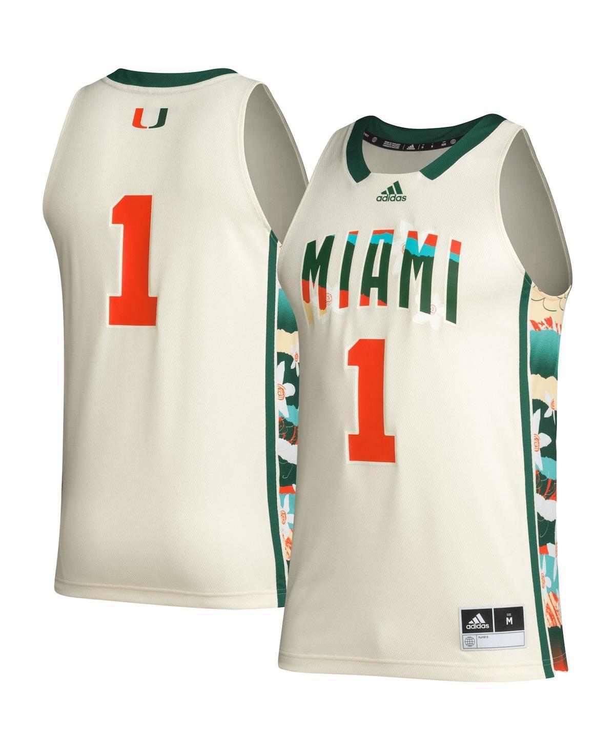 Mens adidas #1 Khaki Miami Hurricanes Honoring Black Excellence Basketball Jersey - Khaki Product Image