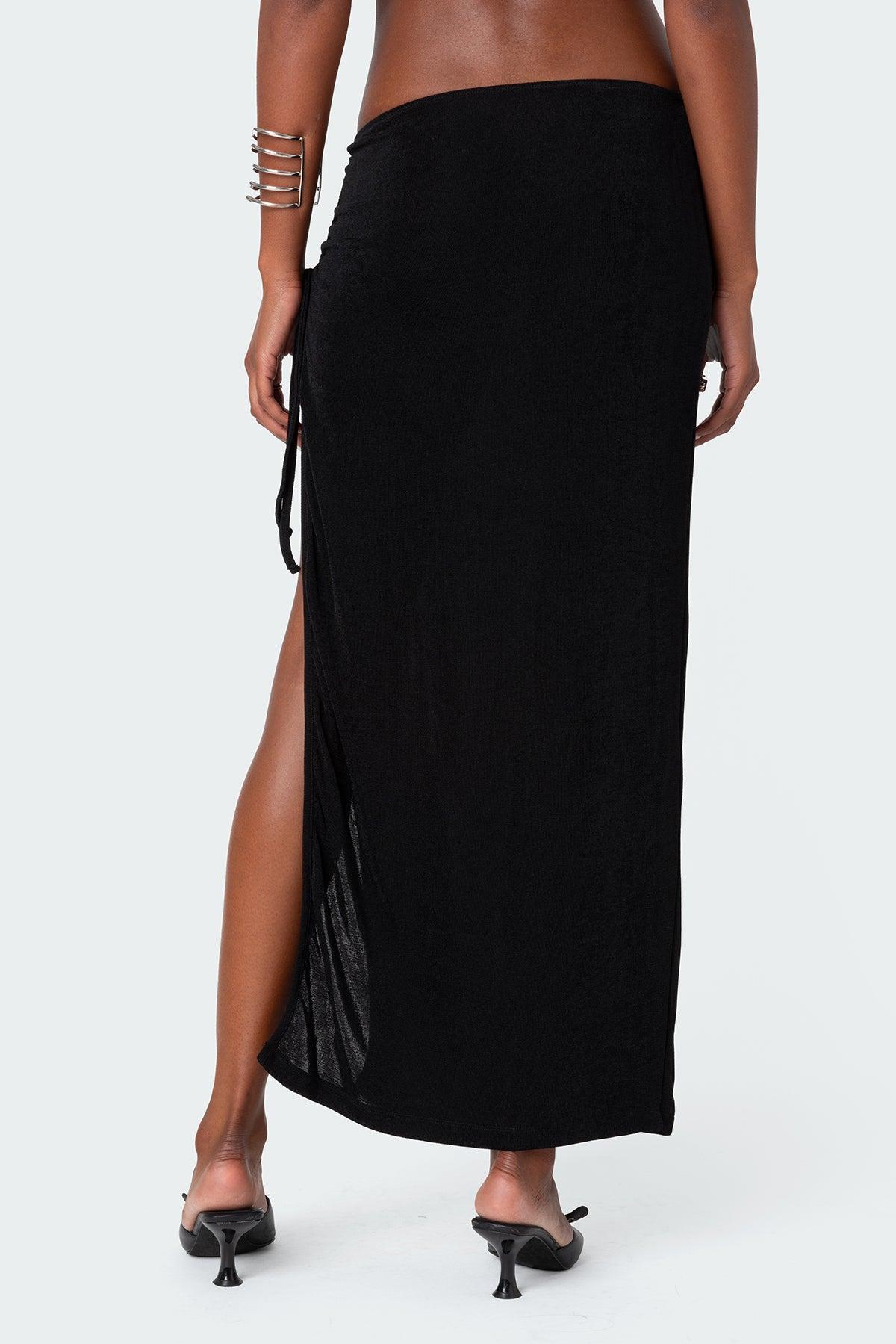 Goldie Slitted Drawstring Maxi Skirt Product Image