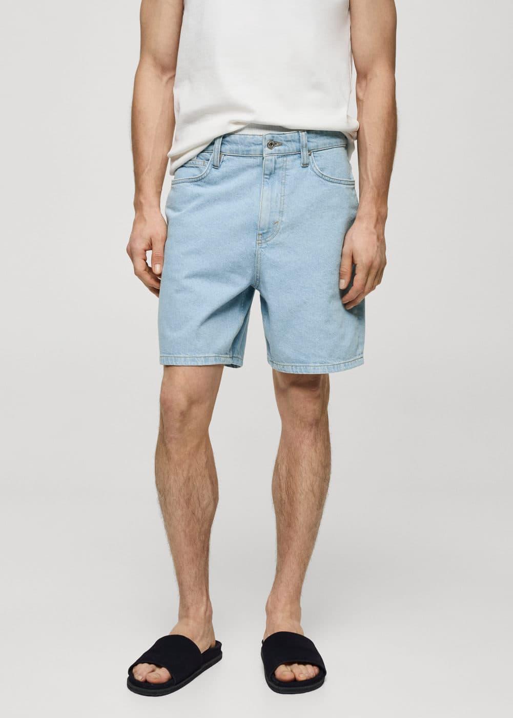 MANGO MAN - Regular fit denim Bermuda shorts bleach blueMen Product Image