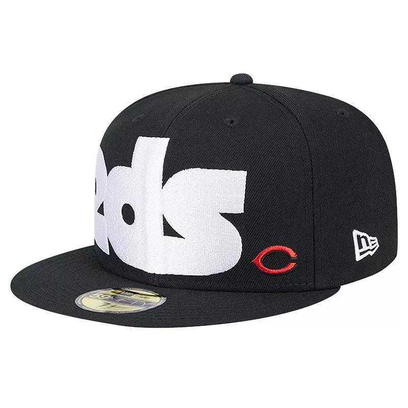 Mens New Era Black Cincinnati Reds Checkered Undervisor 59FIFTY Fitted Hat Product Image