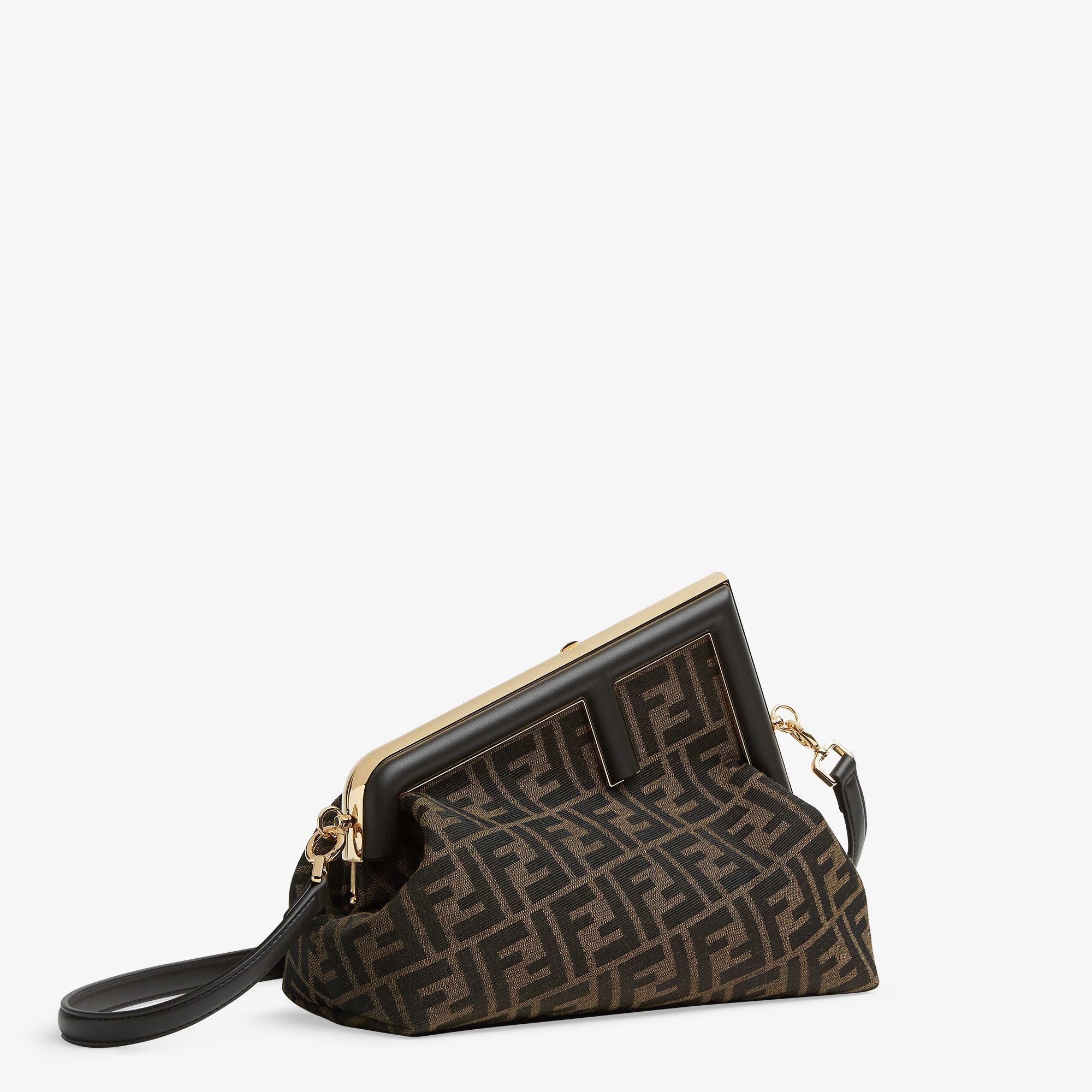 Fendi First MidiBrown FF jacquard fabric bag Product Image