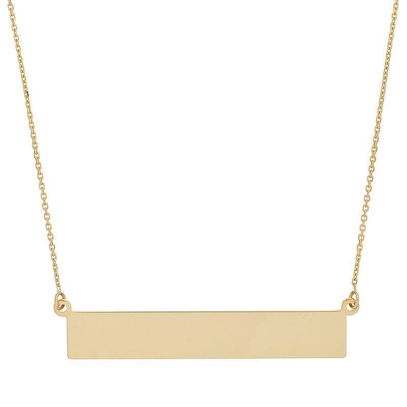 14k Gold Bar Necklace, Womens Yellow Product Image