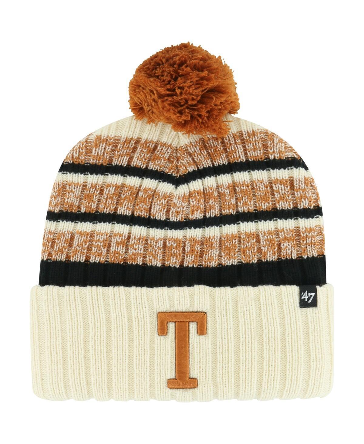 Mens 47 Khaki Texas Longhorns Tavern Cuffed Knit Hat with Pom Product Image