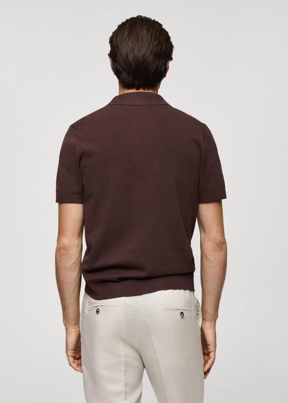 MANGO MAN - Fine-knit polo shirt coffeeMen Product Image