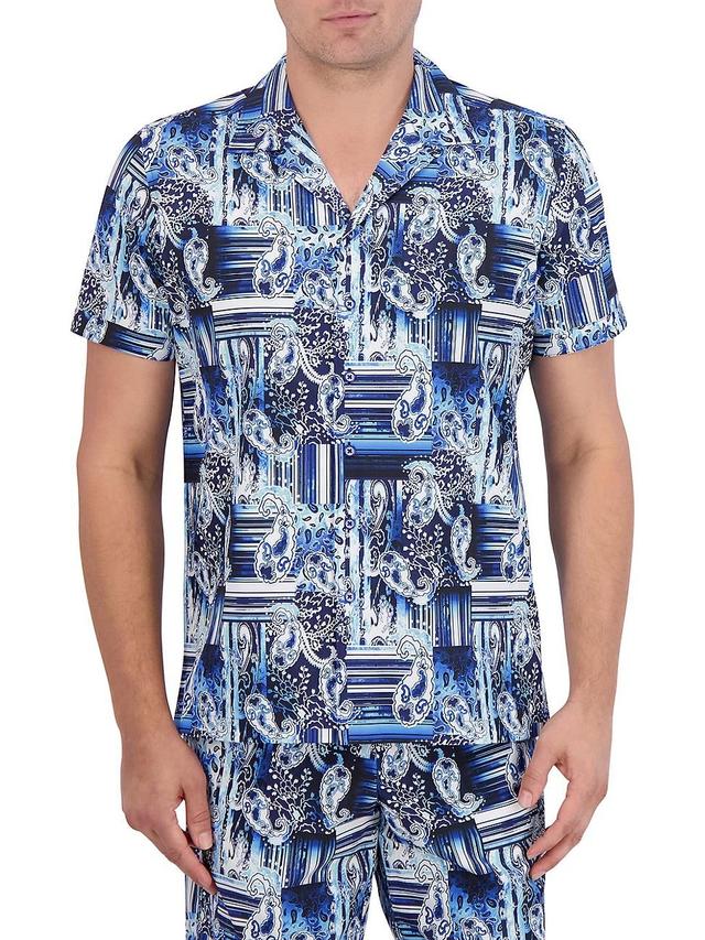 Mens Makua Striped Paisley Camp Shirt Product Image