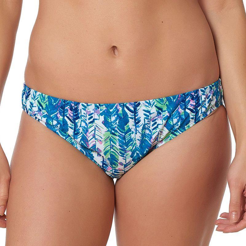 Womens Pink Envelope Palm Leaf Cinch-Back Hipster Bikini Bottoms Product Image