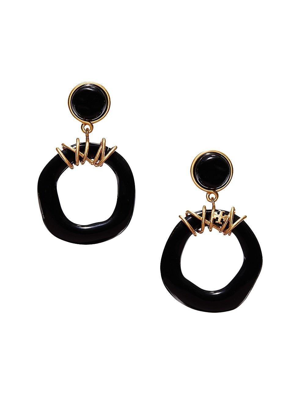 Womens Roxanne 18K-Gold-Plated & Resin Clip-On Doorknocker Earrings Product Image