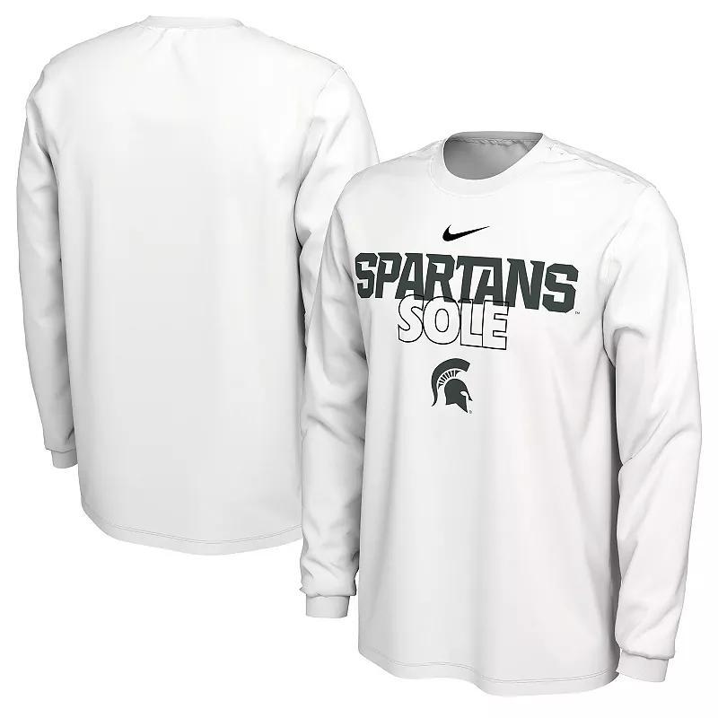 Nike Michigan State Spartans 2023 On Court Bench Long Sleeve T-Shirt, Mens Product Image