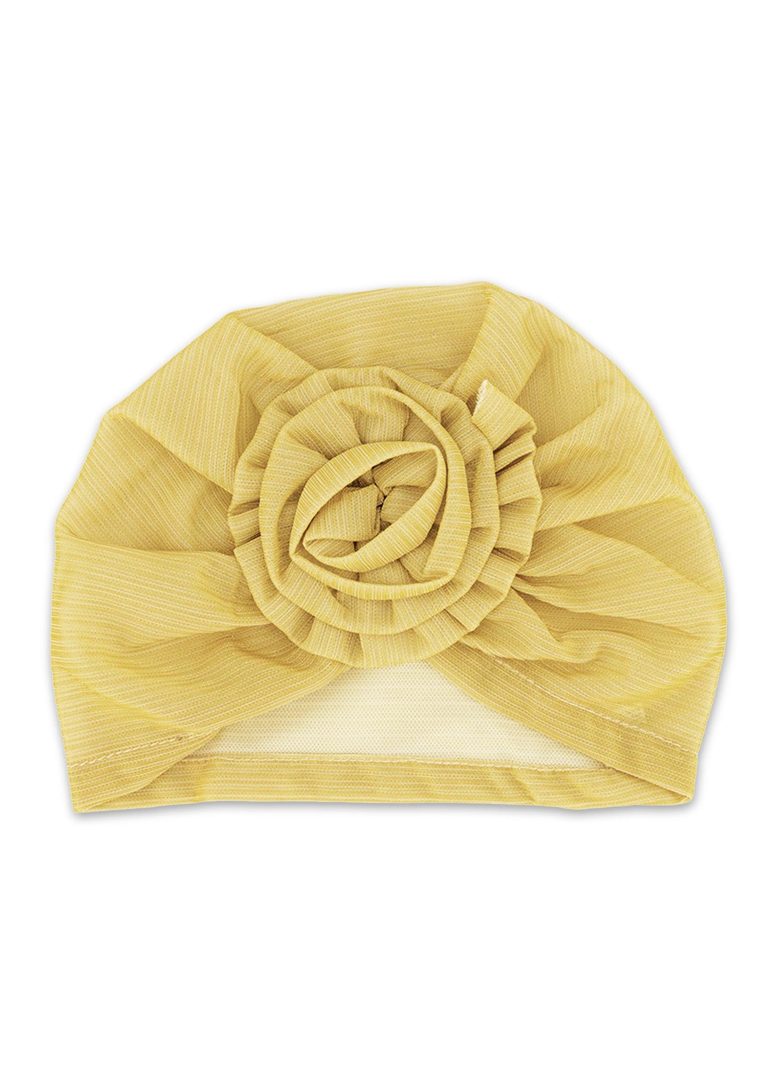 Lurex Flower Turban Head Wrap Female Product Image