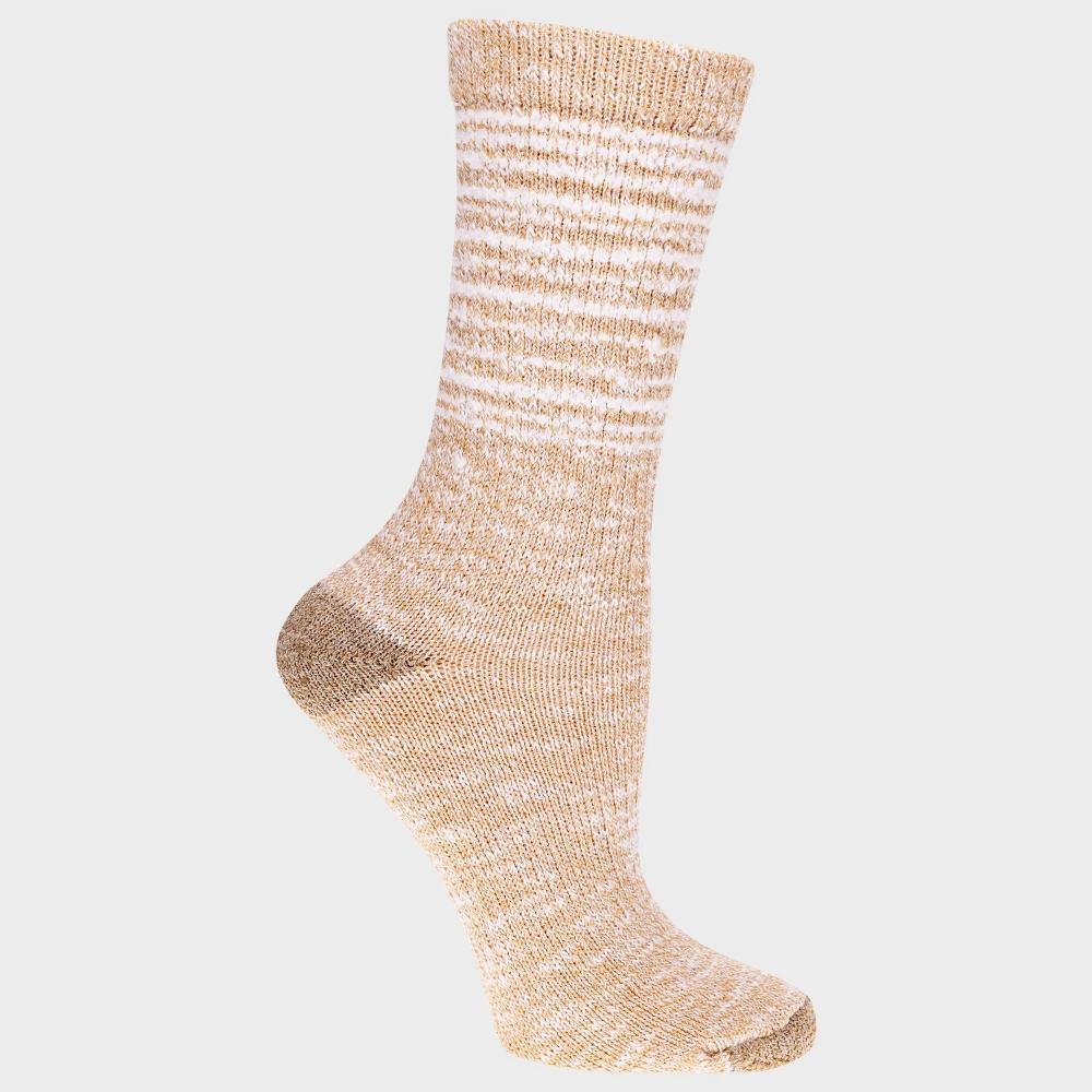 Alaska Knits Womens Striped Feather Wool Blend Lightweight Crew Socks 4-10 Product Image