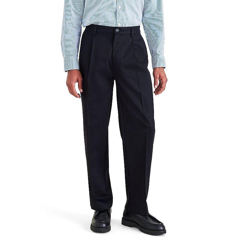 Dockers Mens Signature Relaxed Fit Pleated Iron Free Pants with Stain Defender Product Image