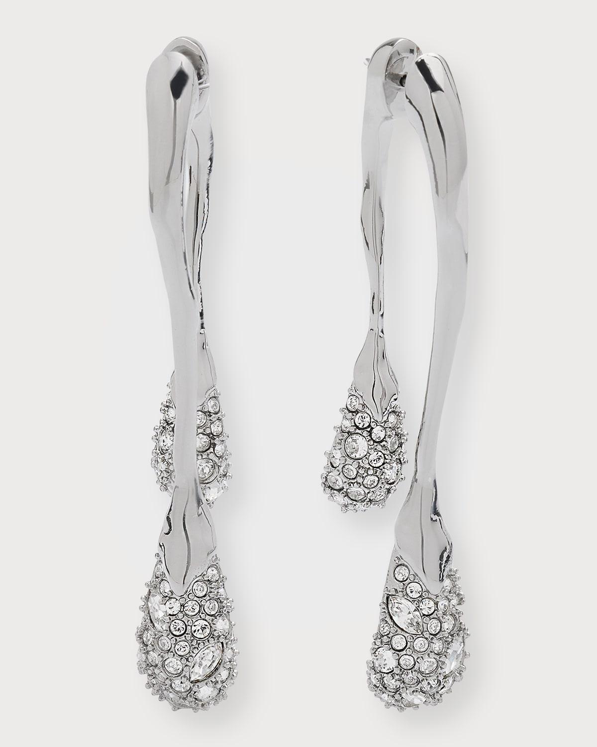 Solanales Front-Back Double Drop Crystal Earrings Product Image