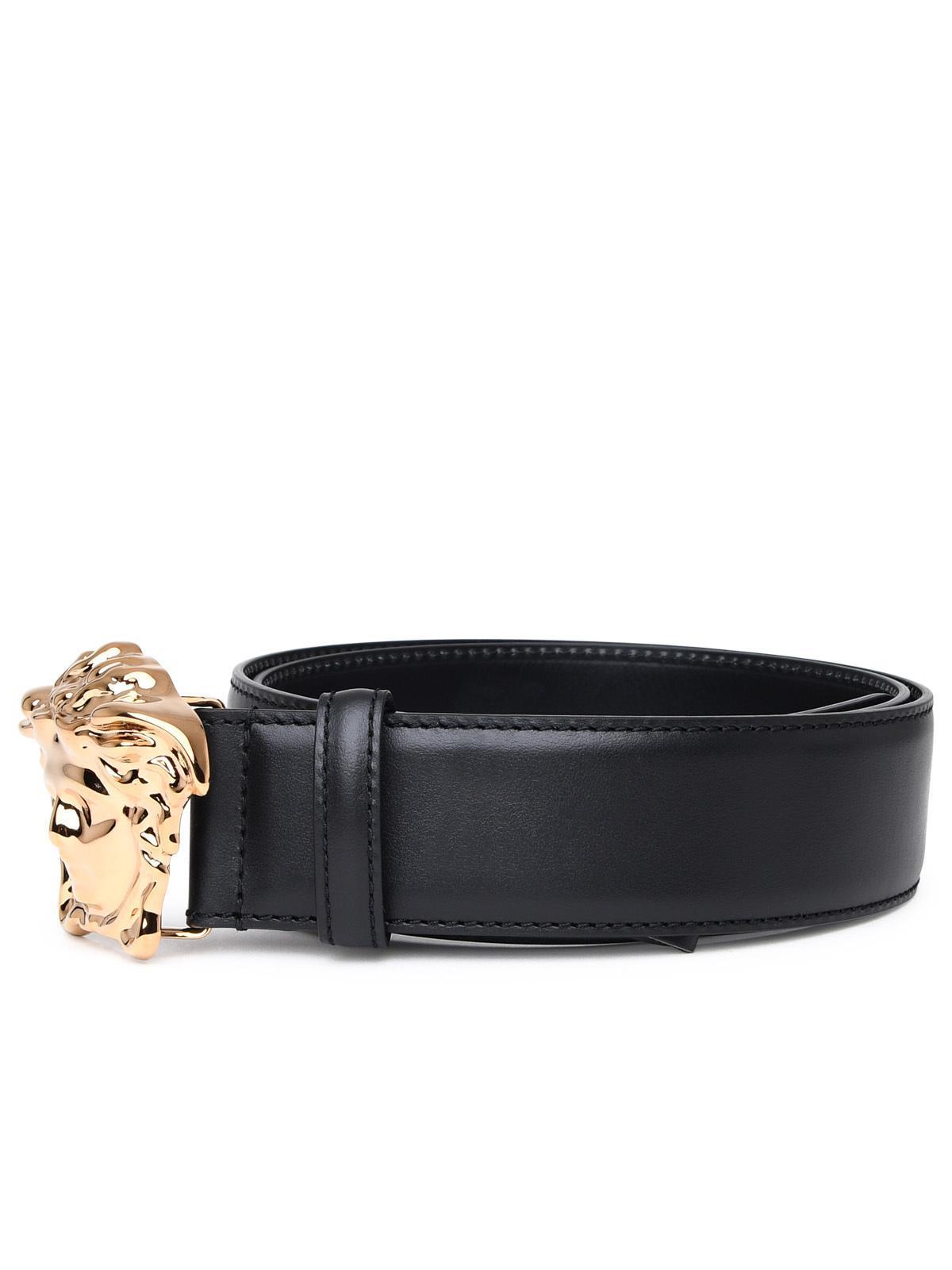 Black Leather La Medusa Belt Product Image