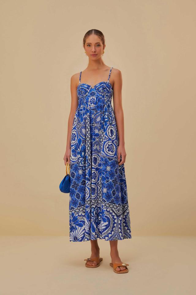 Blue Tile Dream Sleeveless Maxi Dress, TILE DREAM MULTICOLOR / L Product Image