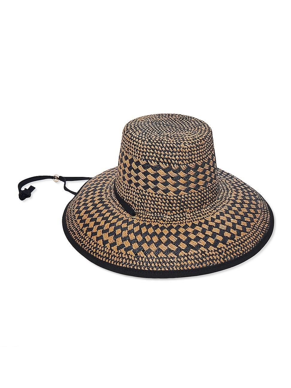 Womens Brielle Checkered Flat-Top Straw Hat Product Image