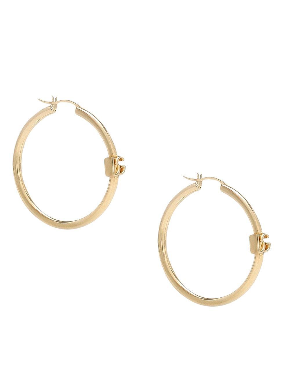 Womens Goldtone Monogram Hoop Earrings Product Image