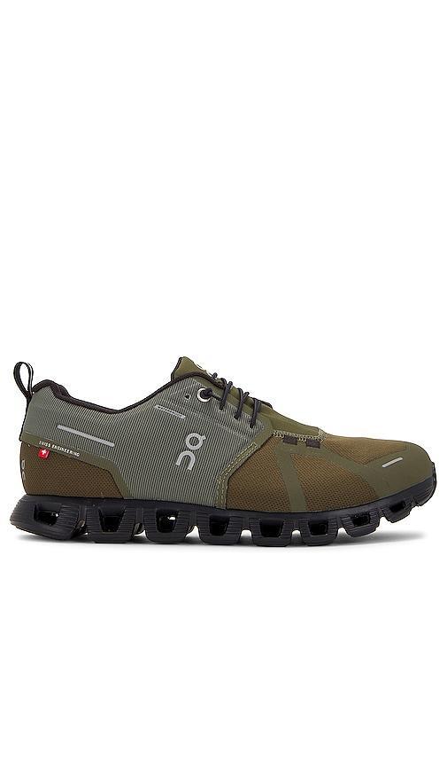 On Cloud 5 Waterproof in Olive & Black - Olive. Size 8 (also in 7, 7.5, 8.5). Product Image