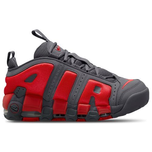 Nike Mens Air More Uptempo Low - Basketball Shoes Dark Grey/Red Product Image