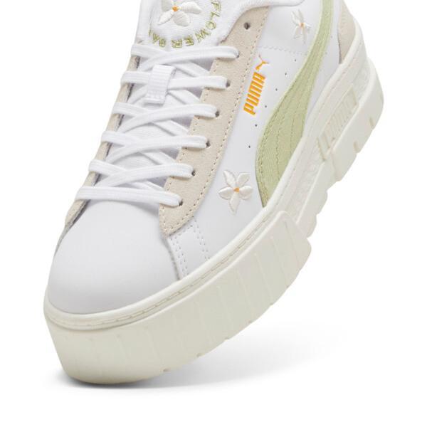 PUMA Mayze Embroidery Sneakers Women in White/Pistachio Green Product Image