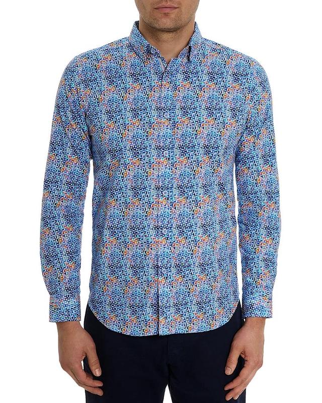 Mens Venlow Geometric Cotton Shirt Product Image