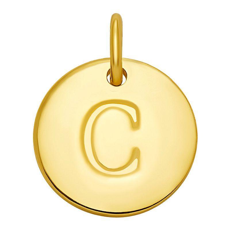 PRIMROSE 18k Gold Over Sterling Silver Letter Disc Charm, Womens, Gold Over Sterling D Product Image