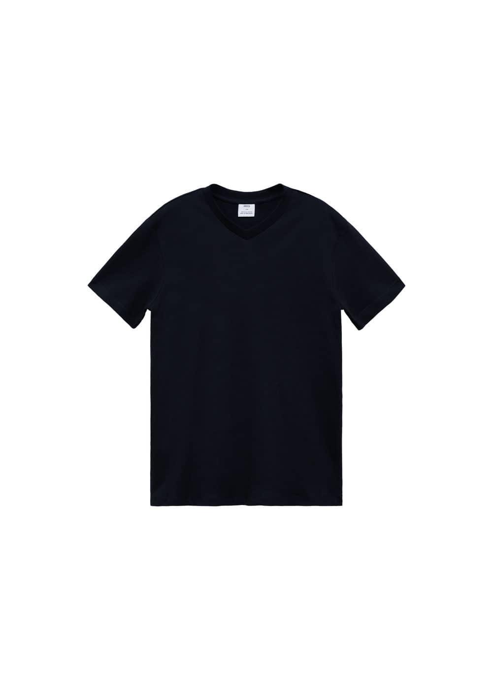 MANGO MAN - Slim-fit cotton V-neck t-shirt dark navyMen Product Image