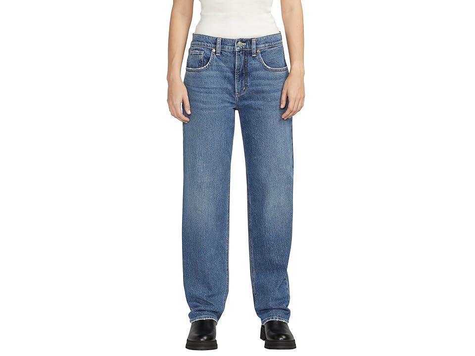 Silver Jeans Co. Low 5 Mid-Rise Straight Leg Jeans L27480RCS208 (Indigo) Women's Jeans Product Image