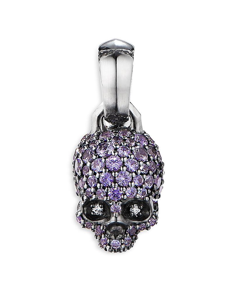 Womens Amulets Diamond & Purple Sapphire Pav Skull Charm Product Image