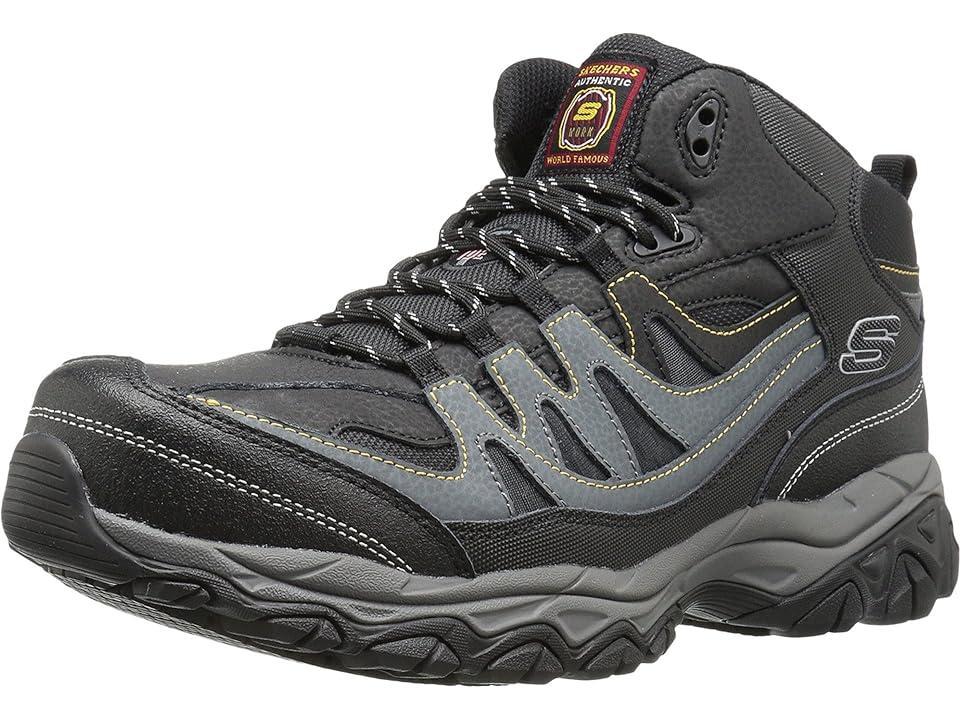 SKECHERS Work Holdredge - Rebem Leather/Charcoal Trim) Men's Shoes Product Image