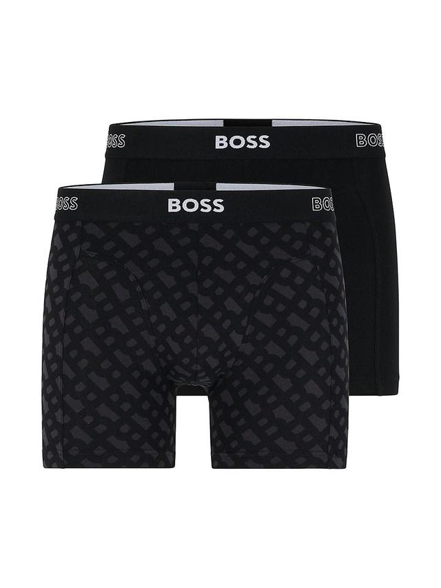 Mens Two-pack of boxer briefs with logo waistbands Product Image