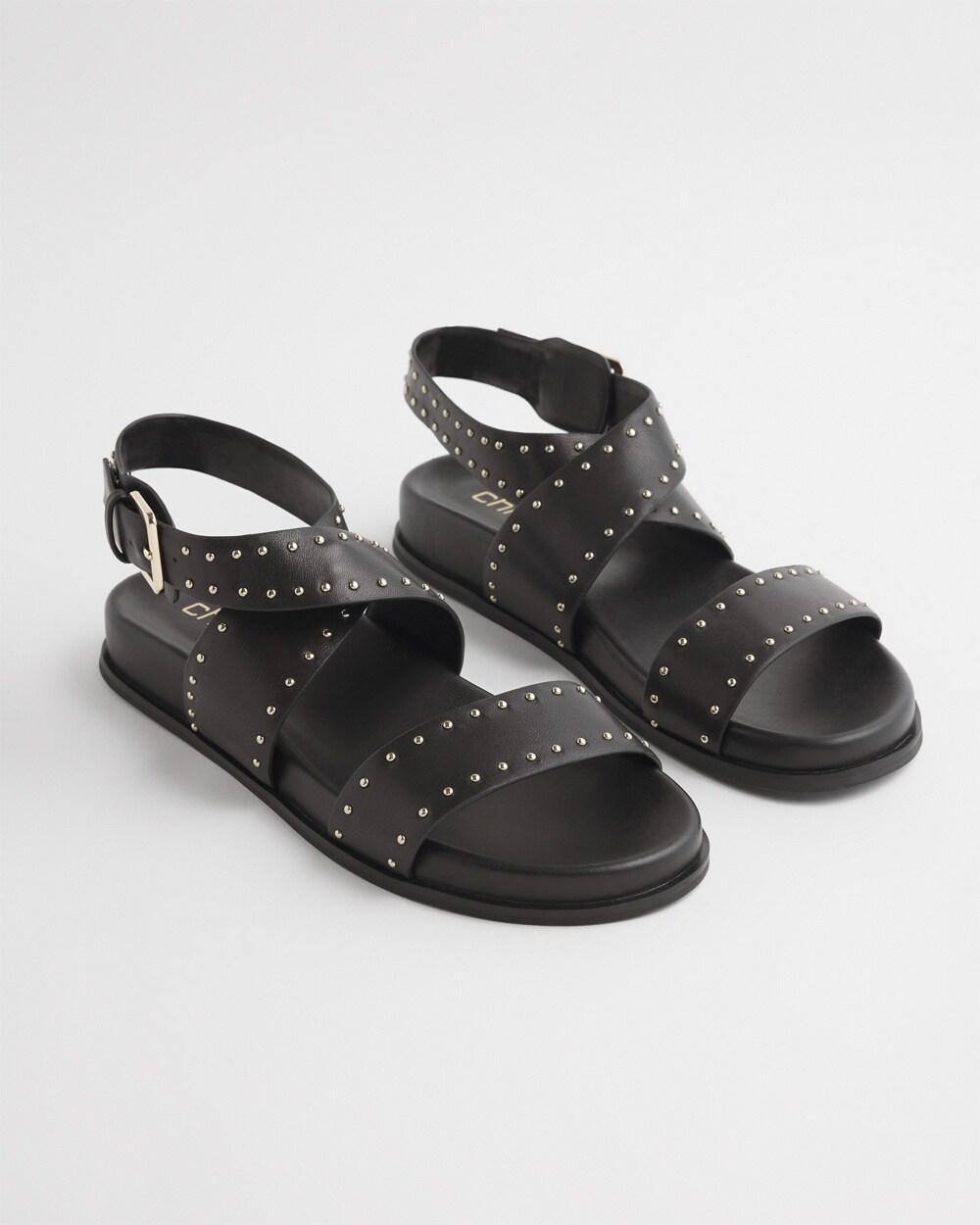 Black Leather Sandals size 8   Chico's, Resort Wear - Black - Women Product Image