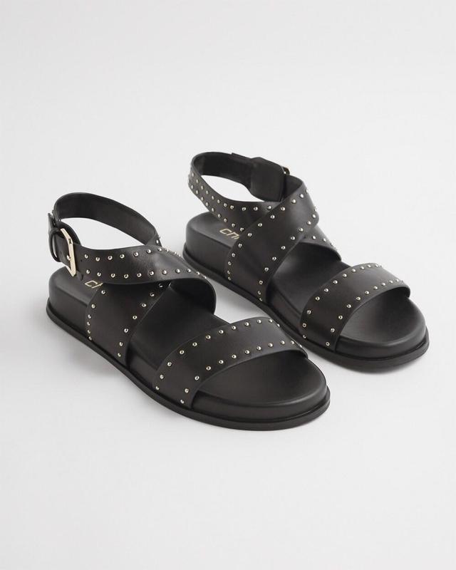 Black Leather Sandals size 8   Chico's - Black - Women Product Image