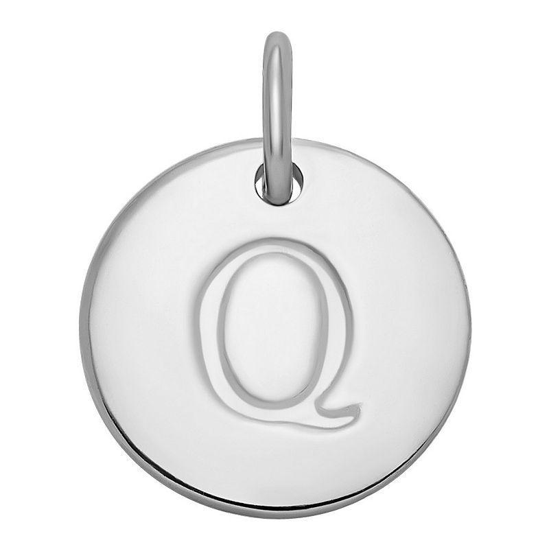 PRIMROSE Sterling Silver Letter Disc Charm, Womens Product Image