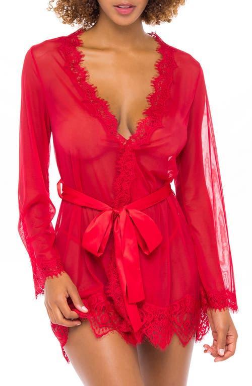 Oh La La Cheri Provence Eyelash Lace Robe & G-String Set 94-11136, Womens Product Image